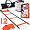 Pro Agility Ladder and Cones - Speed and Agility Training Set with 15 Ft Fixed-Rung Ladder & 12 Cones for Soccer, Football, Sports, Exercise, Workout, Footwork Drills - Includes Heavy Duty Carry Bag