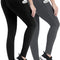 Anti-Nail Leggings for Women, Non-See-Through Yoga Pants with Phone Pockets, Tummy Control Full-Length/Capri Tights