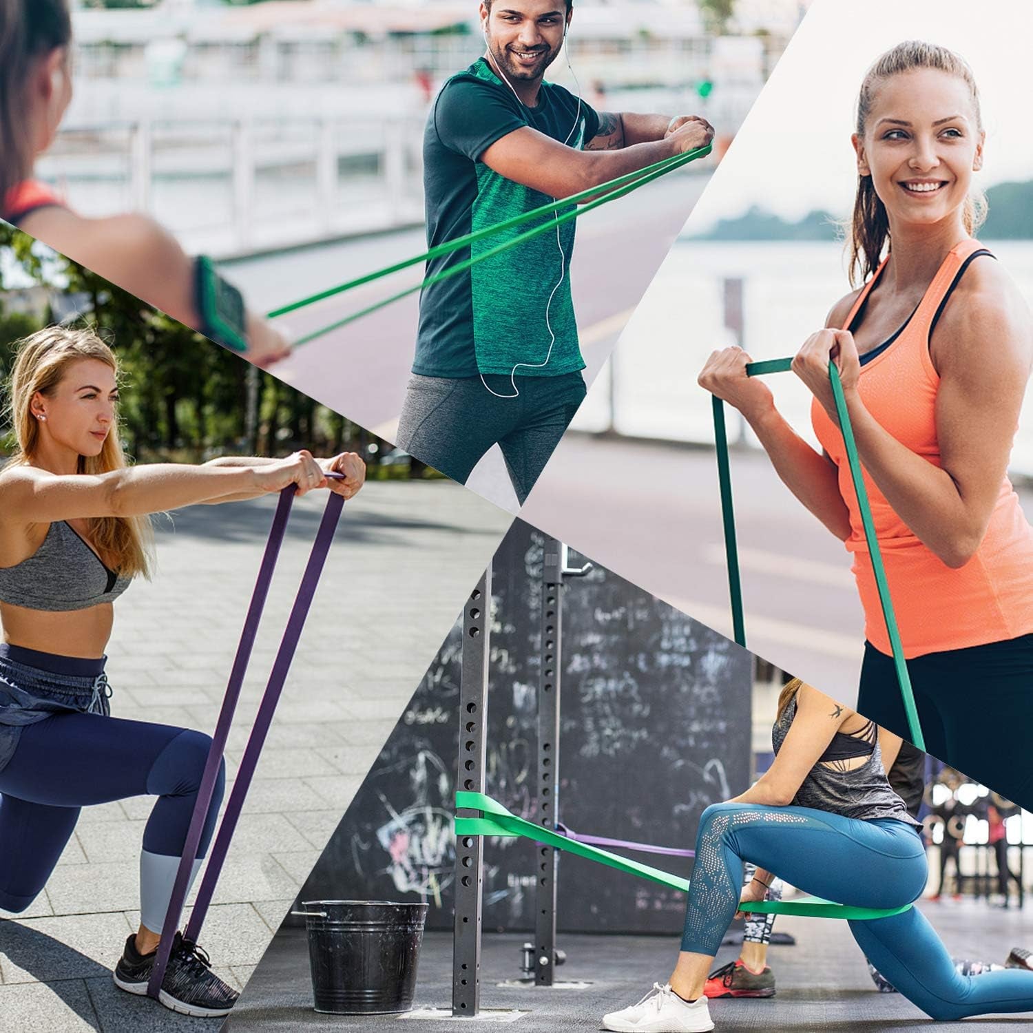 Resistance Bands, Pull up Assist Bands - Workout Bands, Eexercise Bands, Long Resistance Bands Set for Working Out, Fitness, Training, Physical Therapy for Men Women - Green